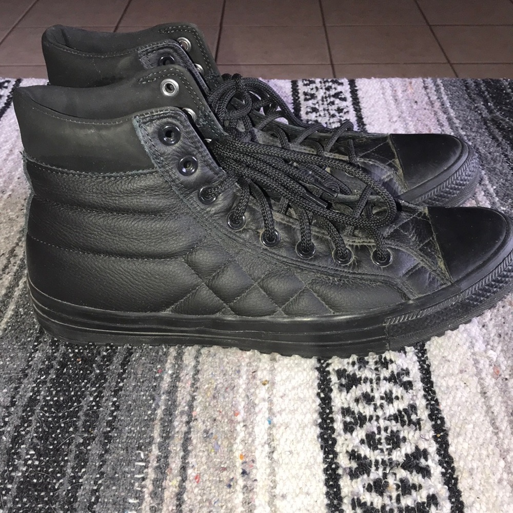 Tucked Chucks with leather